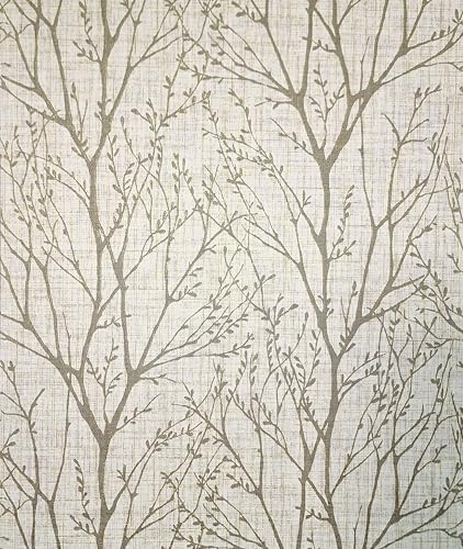 Crown M1875 Lynford Trees Mid Weight Vinyl Wallpaper, Natural