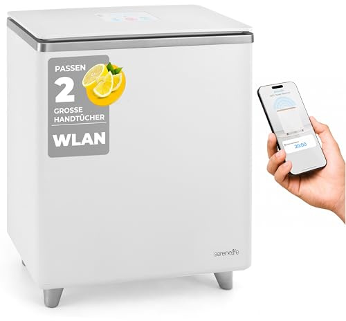 SereneLife Scaldasalviette Elettrico Bagno WIFI Rettangolare, Scaldasalviette Bagno Scalda Asciugamani, Coperte e Accappatoi, Fragranza Personalizzata, Spegnimento Auto, Argento