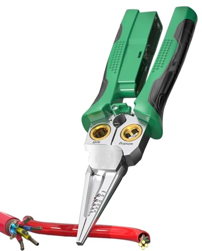 8 in 1 Wire Stripper with Voltage Tester, 2025 New Wire Cutters, Wire Strippers Electrical Cable Stripper, Durable Electricians Tools, Cable Cutters Heavy Duty for Home Repair (Green)
