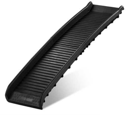 LEADZM Hundetreppe klappbar bis 50 kg, Einstiegshilfe für Kofferraum Hunderampe - 160x40 cm, Zweifach Faltbar und Robuste, Leicht Stabil, rutschfest Hunde-Treppe, Schwarz