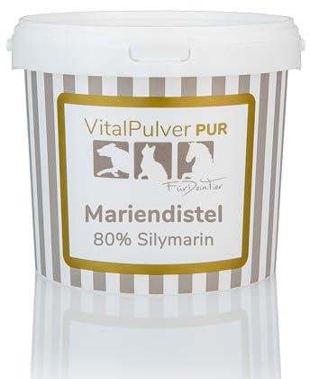 Für Dein Tier VitalPulver Pur | 100% Mariendistel als Pulver (1 x 200 g) | 80% Silymarin, hohe Reinheit und Qualität | speziell für Hunde, Katzen und Pferde | Unterstützt Leberfunktion und Entgiftung