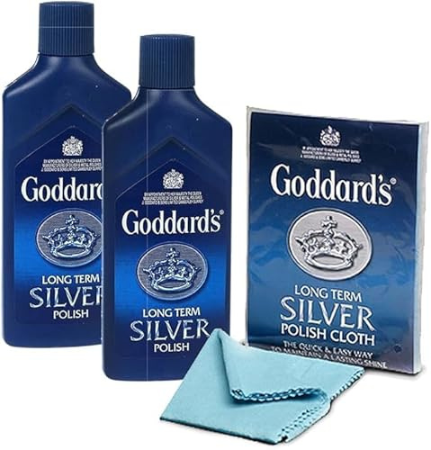 Silver Polishing Kit - Includes 1 pack Polish Cloth and 2 pack Silver Polish Cleaner for Jewellery, Silverware, Antiques & Dinnerware