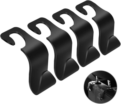 R-timer 4 Stück Auto Kopfstütze Metall Haken für Mitsubishi Space Star 2013-2015, Auto Rücksitz Kopfstütze Halter Doppelhaken für Autositzrückseite