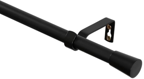 RENA Gardinenstange Vorhangstange - Einzelrute - 400 cm 19 mm Metall - Komplettes Set- Schwarz