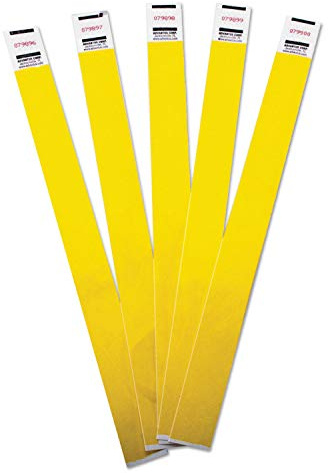 ADVANTUS Crowd Management Tyvek Armbänder, fortlaufend nummeriert, gelb, 500 Stück (75512)