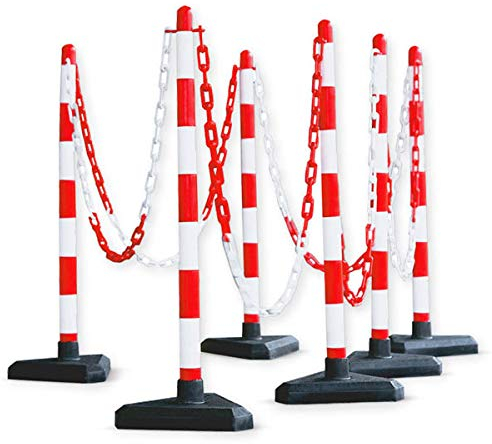 Moravia Kettenständer-Set Guarda rot-weiß (Kettenständer, Kunststoffkette, Verbindungsglieder, Einhängehaken) 17516146