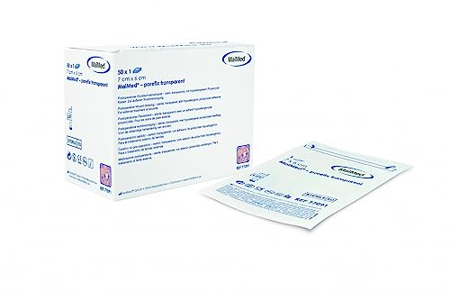 MaiMed porefix Pflaster wasserfest 7 x 6 cm - 50 Stück Wundpflaster steril transparent - wasserdichtes Pflaster nach OP Duschpflaster - selbstklebender Verband