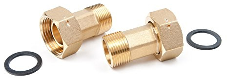 derClou24 3530213020 Wasserzähler Verschraubungen 3/4 Überwurfmutter x 1/2 Zoll Aussengewinde MS blank 2 Stück