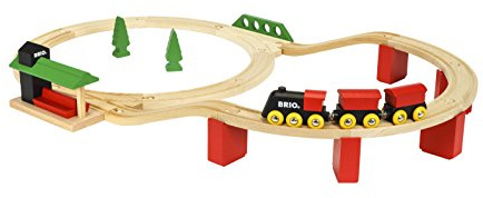 33424 BRIO Classic Deluxe-Set - Eisenbahnzubehör Holzeisenbahn - Empfohlen für Kinder ab 3 Jahren