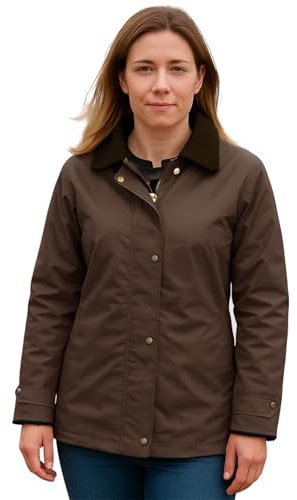 GAME Ajustado Antiguo Chaqueta Cera Marrón - Marron, Small