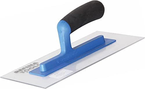 REFINA Extra Fine Texture Float for Finishing Walls, Ceilings, Floors - 11x5½ (280x140mm) Clear ABS Plastic Plastering Float w/ 3mm Gauge - Durable Render w/Bevelled Edges & Soft Grip Handle