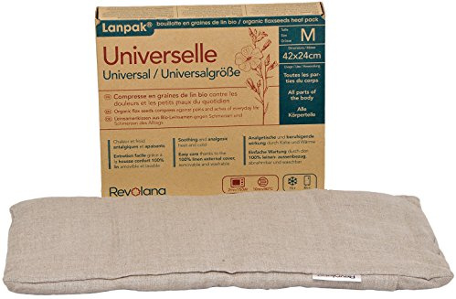 Revolana Universelle Bouillotte Sèche en graines de lin 42 x 24 cm + housse amovible coloris avoine