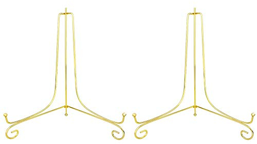 Tincogo Lot de 2 OrMétal chevalets Porte Assiette Présentoirs Décoratifs en Pour Photo, Cadres Pour Image, Livres de cuisine, Assiettes décoratives, Tableaux et pièces d’art,12 pouces