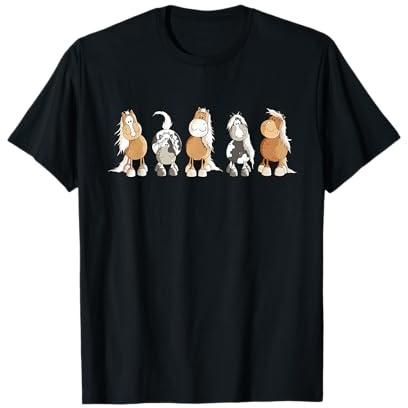 Happy Pferde Team I Pony Fun Motiv für Pferdefreunde Pferd T-Shirt