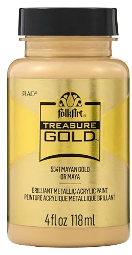 Plaid PE5541 Folk Art Treasure Gold Acryl-Bastelfarbe, Maya-Gold, 57 ml