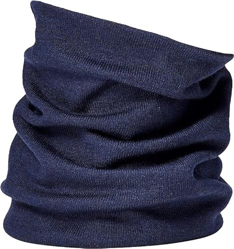 Enter the Complex® Braga Cuello, Bufanda Tubular Suave, 100% Lana Merino, Mujar y Hombre, Transpirable, Color Azul Marino