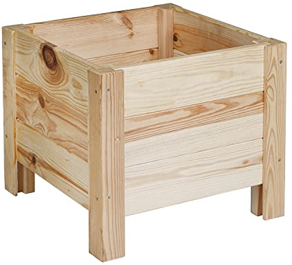 Blumenkasten Holz Balkon Blumenkübel 40x40 Groß Pflanzenkübel Pflanzentopf Folie