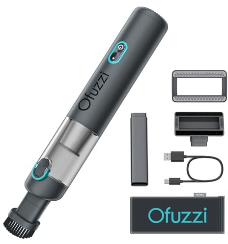 Ofuzzi H8 Apex Akku Handstaubsauger, 12kPa/30AW Starke Saugkraft, 1.2 lbs leicht, 120 ml Staubbehälter und duales Filtersystem Handsauger Kabellos für Auto, Haus