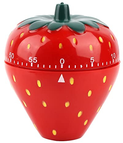 Kitchen Timer, Strawberry Shaped 60 Minutes Kitchen Timer Mechanical Time Reminder