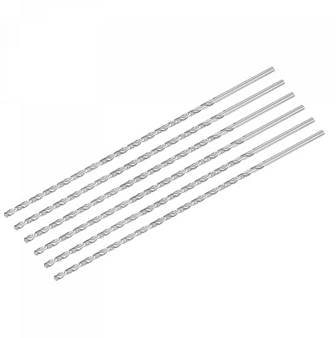 sourcing map 6 Stk. HSS Spiralbohrer (Hoch schnell Stahl) extra lange Spiralbohrer 3.5mm Durchmesser 200mm
