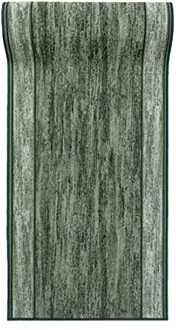 Mazovia Läufer Flur 80x725cm Grün Klassisch 90er-Retro Weich rutschfest | Teppichläufer für Küche Waschküche Schlafzimmer Wetterfest Pflegeleicht Gummiunterseite Kurzflor Lang Verkauf pro Meter