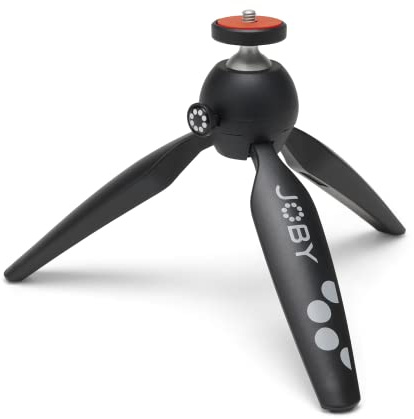 JOBY HandyPod 2, Table Top Tripod with BallHead, Handheld Phone Tripod for Smartphones, Action Cam and Mirrorless Cameras or Devices up to 1.0Kg (2.2lbs), Black