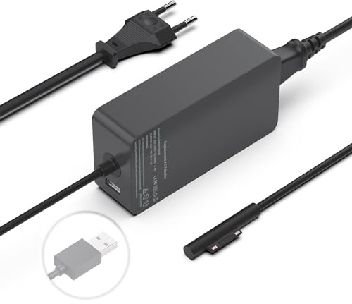 BIUBOTY 65W Surface Ladekabel Laptop Ladekabel Kompatibel mit Microsoft Surface Pro 9/8/7/7+/6/5/4 Surface Laptop 5/4/3 Surface Go 3/2 Surface Book 3/2 Magnetisches Ladegerät Ersatz Adapter Ladekabel | Kompatibel mit Pro 9/8/7/7+/6/5/4, Laptop 5/4/3, Go 3/2 und Book 3/2, Magnetisches Ladegerät