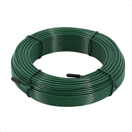 Rekord Bindedraht (ummantelt) Ø 2 mm -Länge 40 m in Grün, Ideal für Rankhilfe oder Bastel- handwerkliche Arbeiten geeignet, Gartendraht, Blumendraht, Wickeldraht