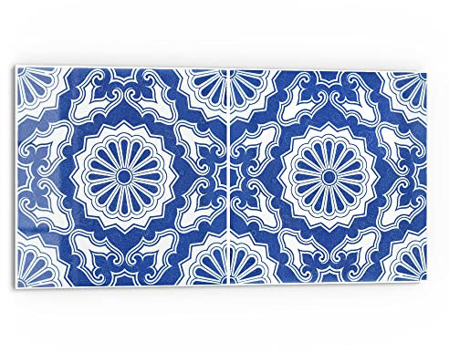 DEQORI Küchenrückwand Glas | Motiv Glasierte Keramikfliesen | 80x40 cm | Bad- oder Herd-Rückwand | Herdblende Spritzschutz für Küche & Badezimmer | moderne Deko für Fliesenspiegel