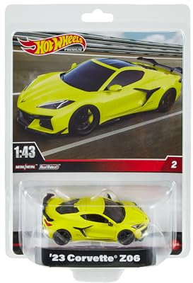Hot Wheels Premium Corvette Z06, 1:43rd Scale Vehicle, Officially Licensed Replicas for Adult Collectors, Real Riders Tires, Metal/Metal Body & Chassis, HMD48
