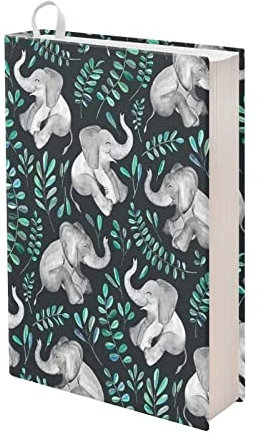 Showudesigns Elefanten-Buchhüllen für Buchliebhaber, Buchhüllen-Schutz, dehnbarer Bucheinband für Taschenbuch, Roman, Hardcover, Lehrbuchjacken, Buchtasche, grünes Buch, Sox Buchcover