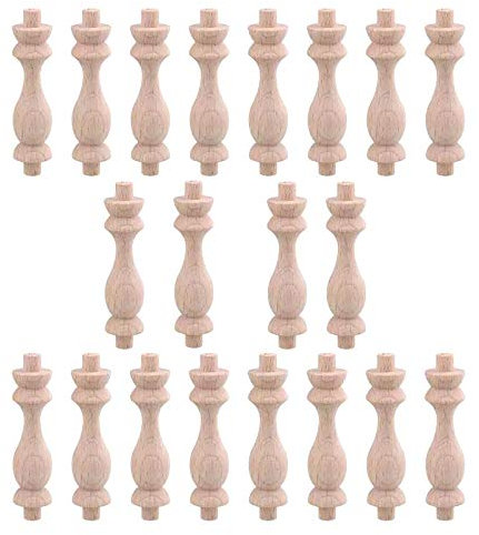 Peukerty 20 Stück 7,6 x 1,8 cm Buche unlackiertes Spindeln Baluster Restaurant Dekor Reparatur Dekoration