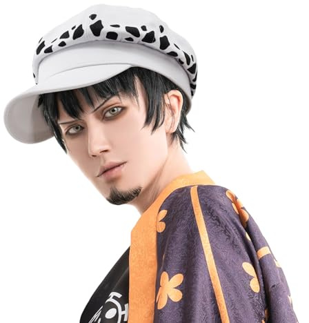 DigiTizerArt Unisex Cabbie Baker Boy Hat Beret Cap Inspired by Trafalgar Law Pageboy Visor Paperboy Hat Sailor Fiddler Cap Anime Hat Costume Hat Adjustable