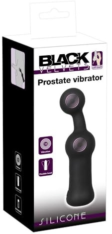 Black Velvets Vibrateur de la prostate Masseurs de prostate Noir Argent 18.9 cm/1.9-5.0 cm