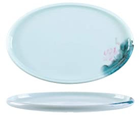XXOBAZLF Assiettes à dîner Assiettes à dîner ovales en mélamine Assiettes de service en porcelaine pour fête Grands plats de service ovales pour viande Steak apéritifs Assiette de