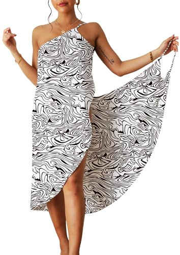 ATRACTIVOLL Damen Strandkleid Bikini Cover Up Sommer, V-Ausschnitt, Strandponcho Bademode Vertuschen, Strandtunika Wrap Sarong, Groß, Leichte, Urlaub