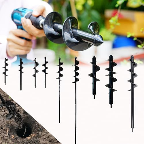 GARTENBOHRER ERDBOHRER FÜR BOHRMASCHINE Schnecken SPIRALBOHRER PFAHLBOHRER Blume (10cm*60cm)