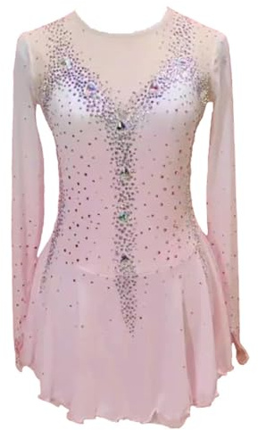 YDHTIZ Eiskunstlauf Wettkampf Kleider Für Kinder Activewear Trikot Für Rhythmische Gymnastik Eislauf Kostüme Für Mädchen Rollschuh-Übungskleid,Rosa,XL