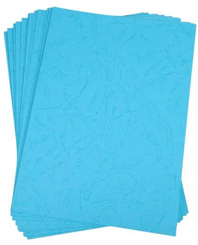 Operitacx Couvertures de Reliure A5 en Papier Bleu 100 Feuilles pour Dossiers et Documents, Grosse Capacité, Solide et Agréable Toucher, pour Projets Scolaires et Bureau
