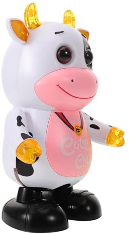 TOBBOMEY 1pieza Juguete Musical Interactivo De Vaca Bailarina para Niño Niña Diversión Luz y Sonido para Casa