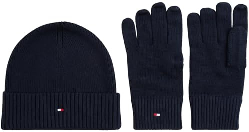 Tommy Hilfiger Herren Geschenk-Set Flag Schal und Mütze