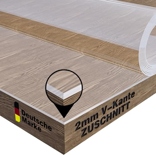 NURPELLE - Tovaglia Trasparente Impermeabile 2mm, Pellicola Plastica Protettiva Lavabile per Tavolo 150x110 cm