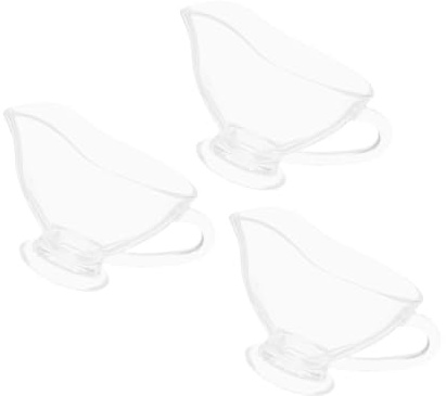 Warmhm Set 3 Pezzi Salsiera in Vetro Trasparente Capacità 215ml, Robusta e Facile da Pulire, per Servire Latte e Salse a Pranzi e Eleganti