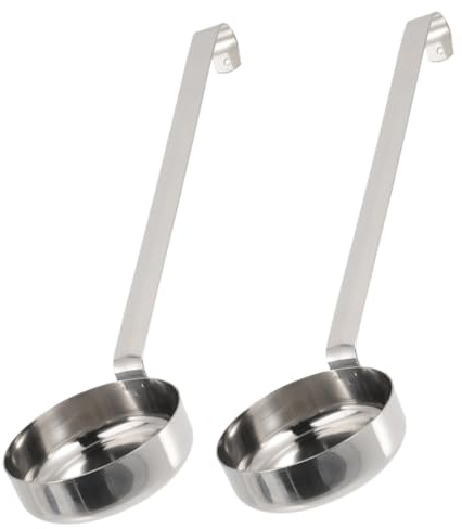 CHICAMPERA 2 pièces Cuillères à Sauce Fond Plat Lot pour Pizza et Cuisine Louche Plate Précise pour Dosage et Étale Sauce Ustensiles Faciles à Nettoyer pour Restaurants et Usage Domestique