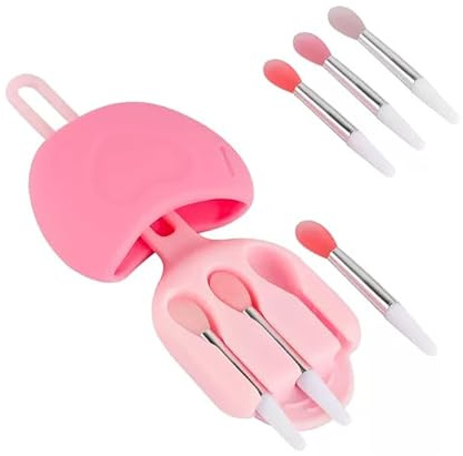 Silikon Lippenbürste, Lagerung Lippenpinsel, Mini Make up Brus, Tragbarer Lipgloss Stift,um Ihn in Einer Kosmetiktasche Oder Reisetasche Unterzubringen,Es ist Ein Aufmerksames Geschenk für Freundinnen