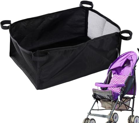 Soporte para cochecito de bebé, bolsa de malla para cochecito de bebé, organizador a prueba de fugas debajo para pañales, camping, viajes, paseos al aire libre