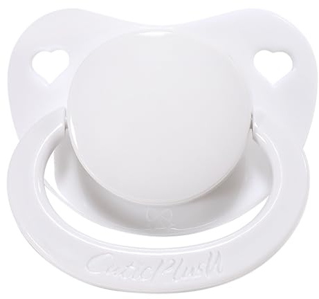Schnuller für Erwachsene mit großem Schild in Schmetterlingsform - Beruhigungsschnuller gegen Stress und für Schlaf - BPA-freier Silikon Adult Pacifier - Weiß
