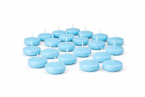 Premium Schwimmkerzen Set 20 Stück – Ø 50mm x 30mm Wasserkerzen Made in Germany – 4h Brenndauer & RAL Zertifiziert – Schwimmende Teelichter für Hochzeit, Tischdeko, Glasschale & Teich (Türkis)