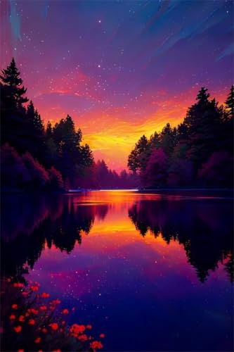 Puzzle 50 Teile Dämmerung Landschaft 35 x 25 cm Impossible Klassische Puzzles Puzzle Erwachsene Anspruchsvoll Geschicklichkeitsspiel für die Ganze Familie
