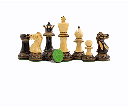 The Regency Chess Company Verbrannt Parkaufseher Schachfiguren mit 9.5cm King